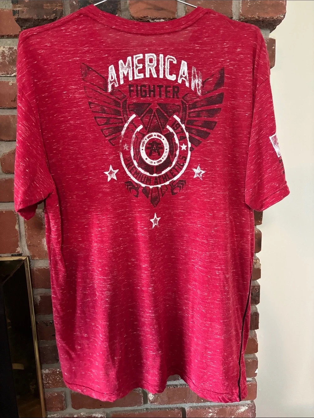 American Fighter Red Short-Sleeve Graphic Tee with White Print Men’s XXL 2XL
